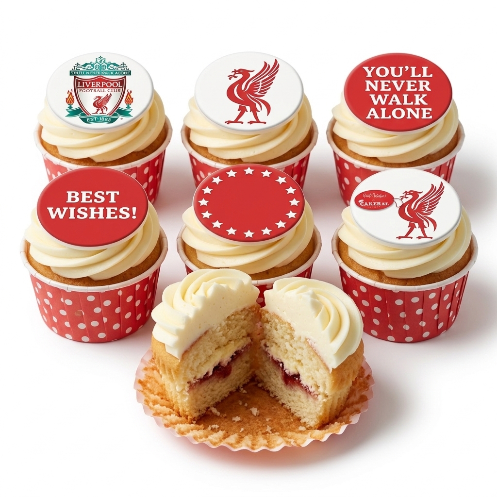 Liverpool Football Birthday Cupcakes