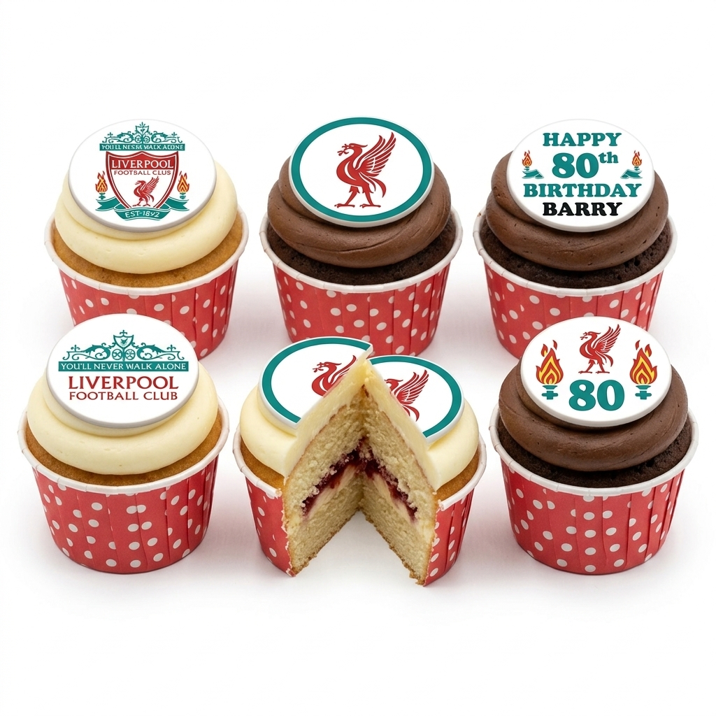 Liverpool FC Birthday Cupcakes | Personalised Football Theme