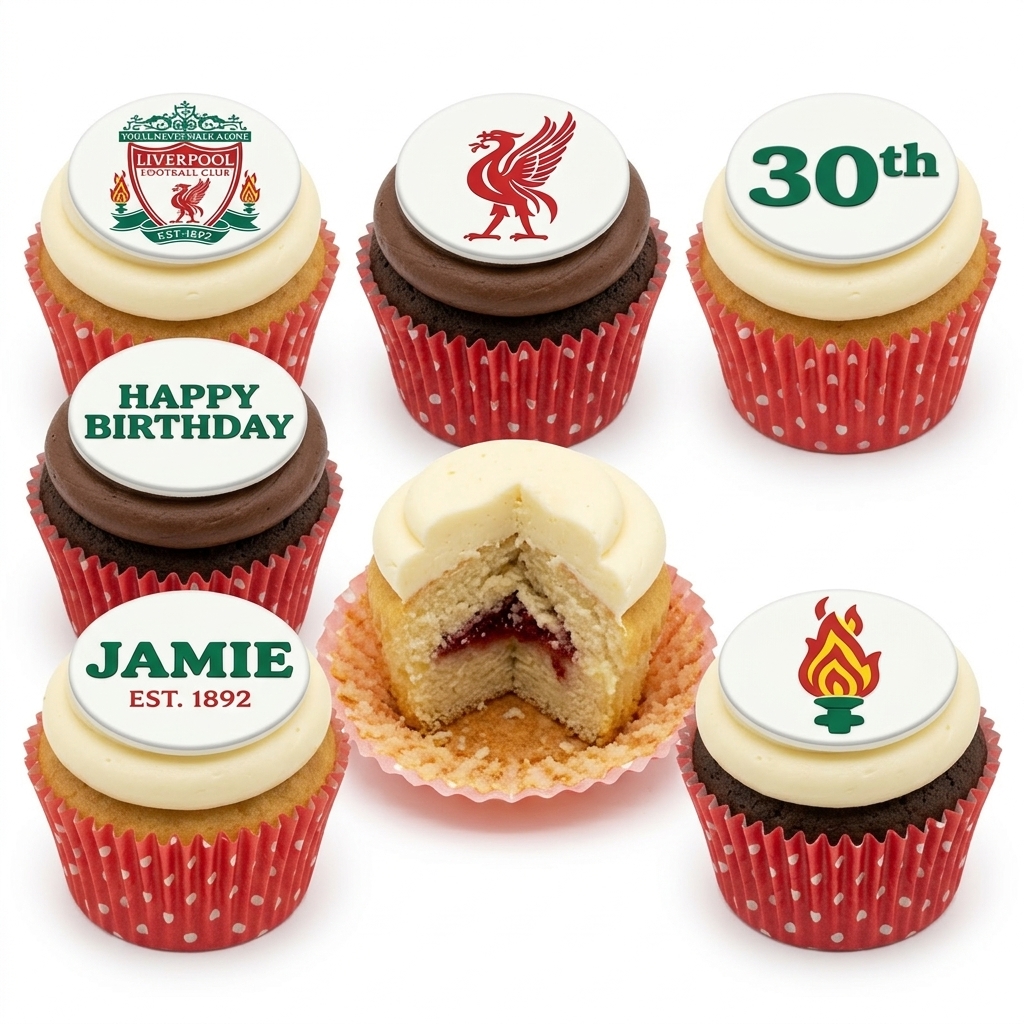 Liverpool Football Club Birthday Cupcakes