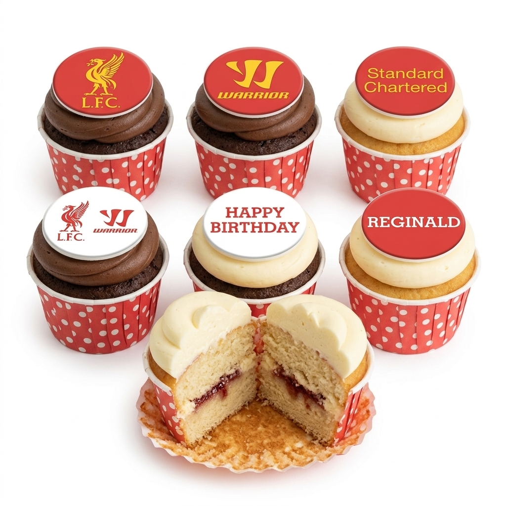 Liverpool FC Football Birthday Cupcakes