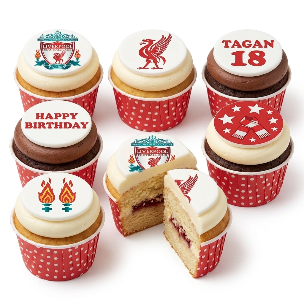 Liverpool Football Club Birthday Cupcakes