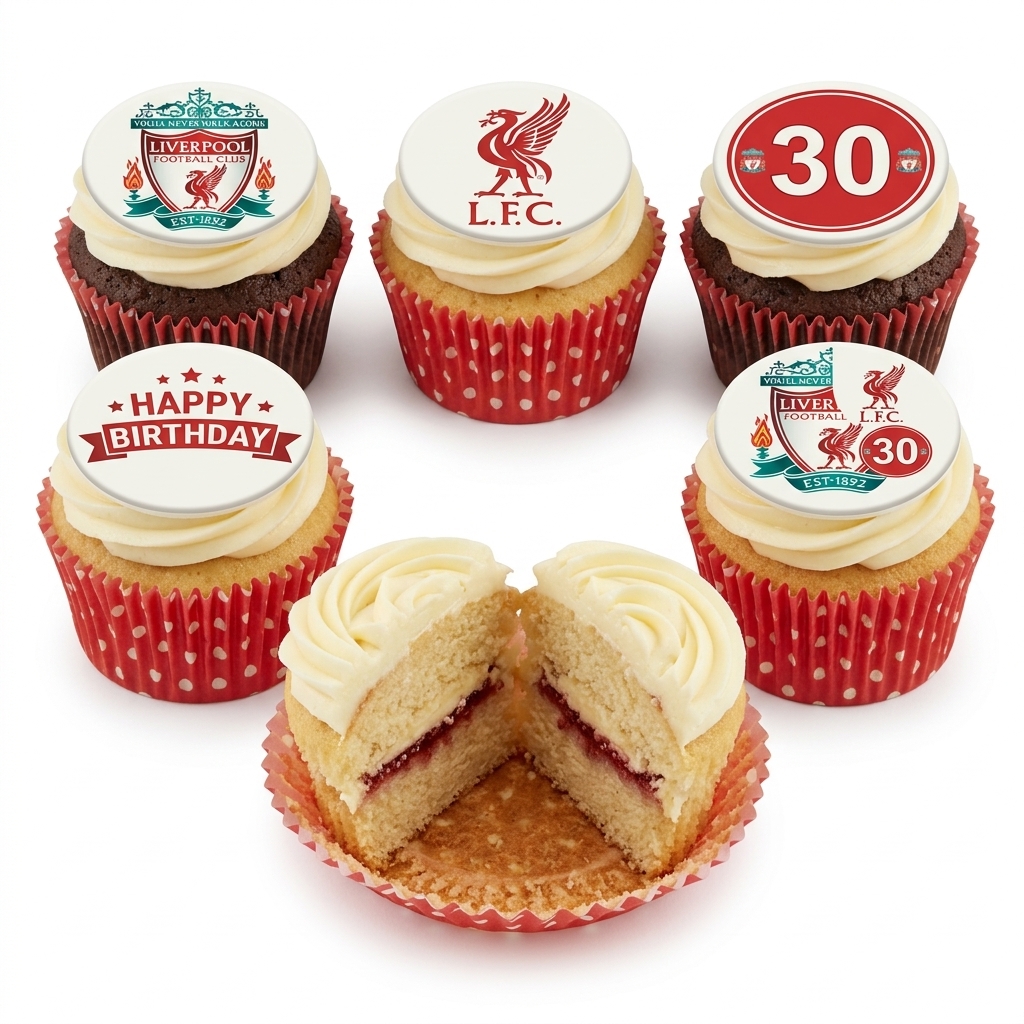 Liverpool Football Birthday Cupcakes - Custom Age