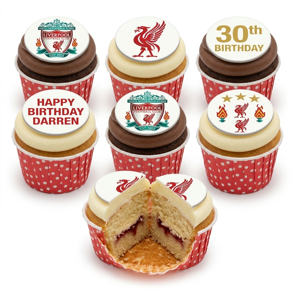 Liverpool Football Club Birthday Cupcakes