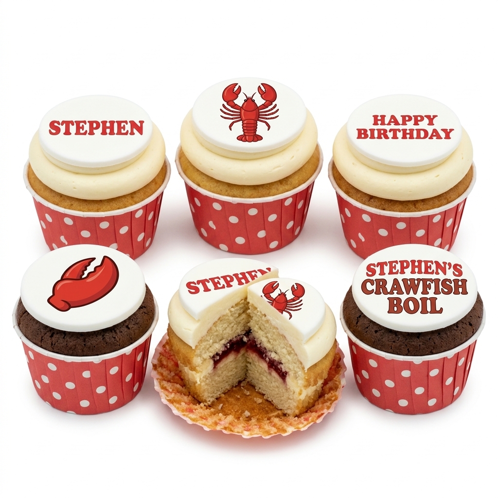 Lobster Theme Birthday Cupcakes