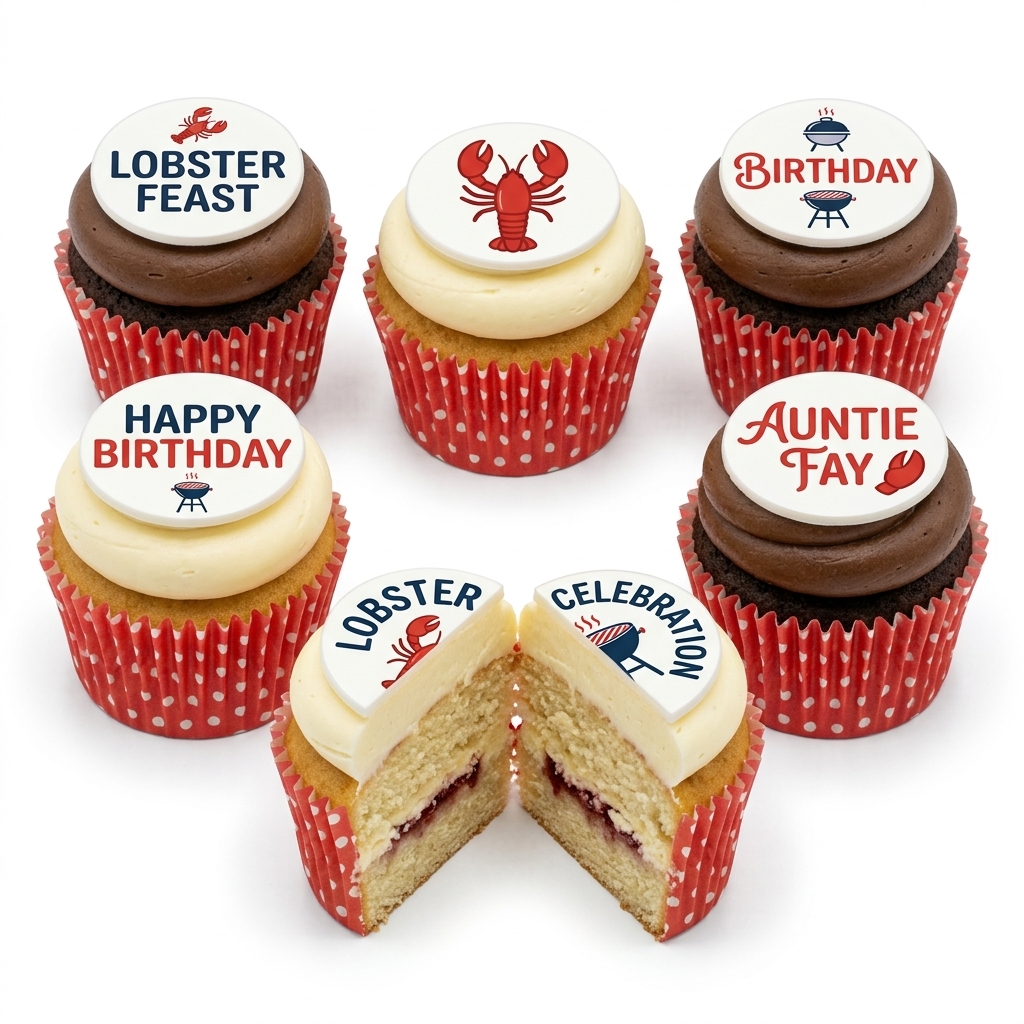 Lobster & BBQ Birthday Cupcakes