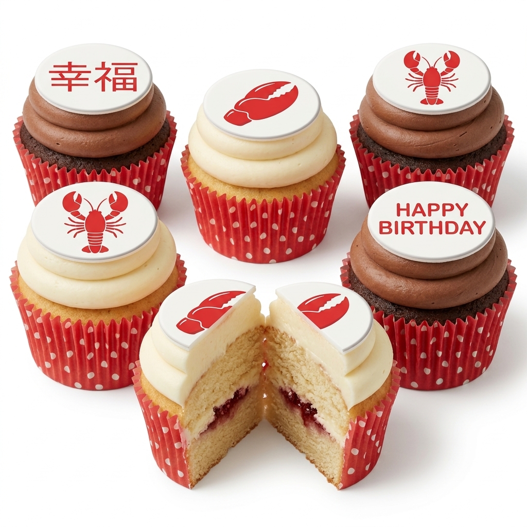 Lobster Theme Birthday Cupcakes