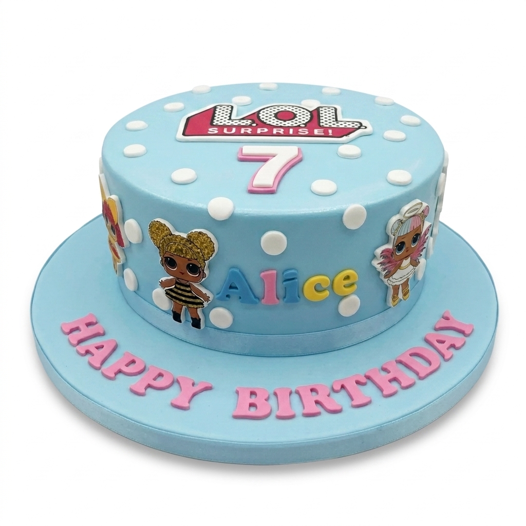 LOL Surprise Birthday Cake with Custom Age & Name