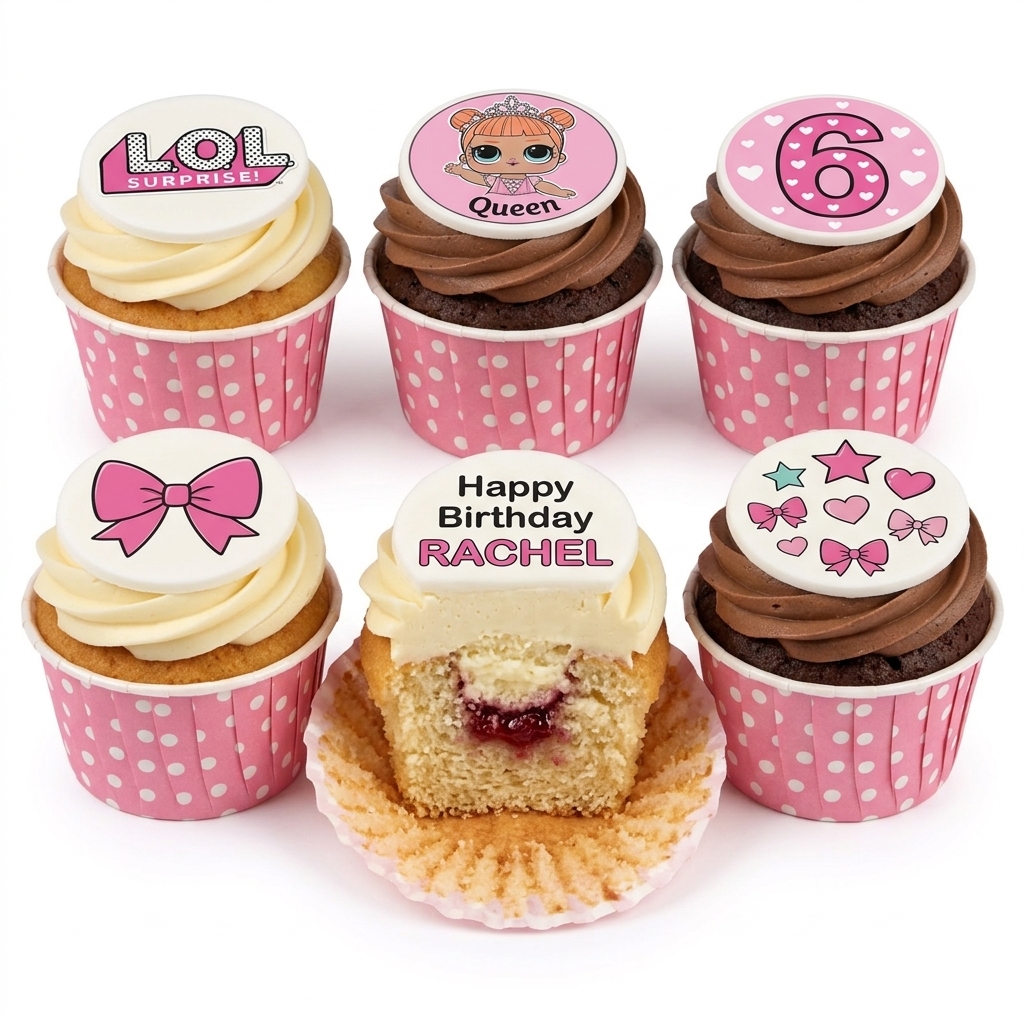 LOL Surprise Birthday Cupcakes with Custom Age Topper