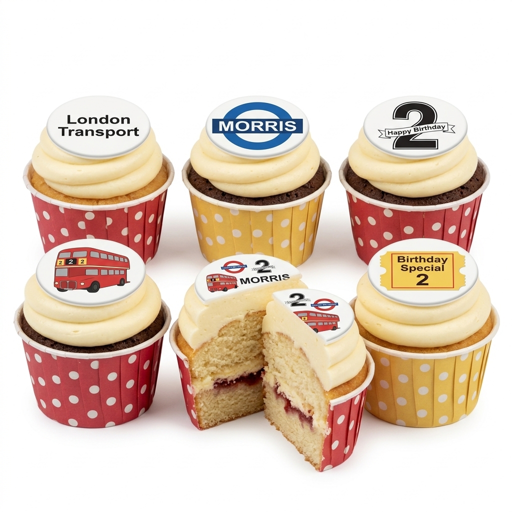 London Bus 2nd Birthday Cupcakes