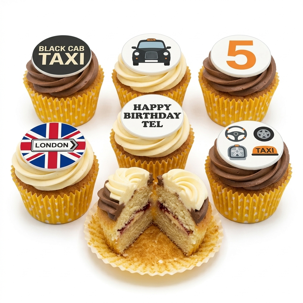 London Black Cab Birthday Cupcakes