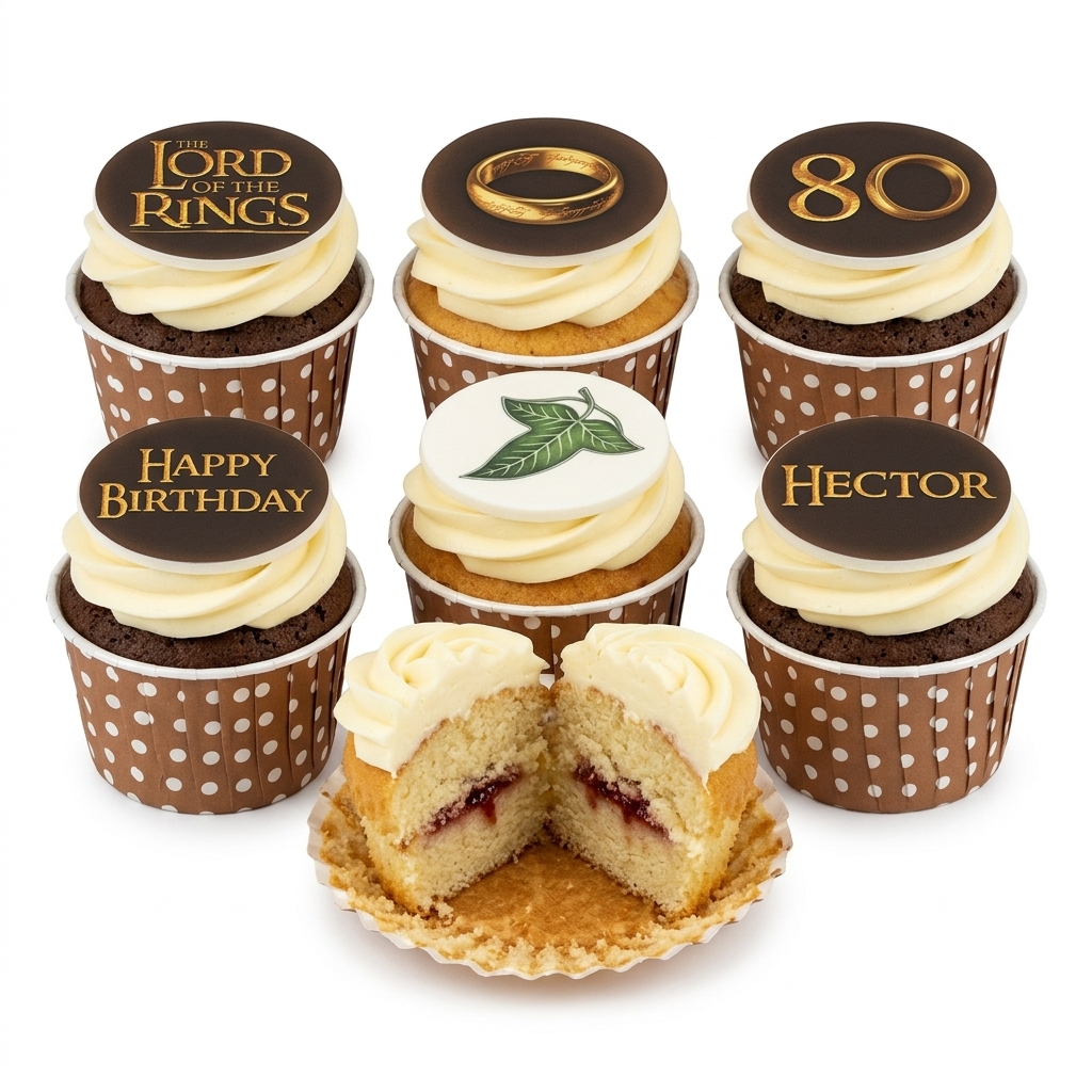 Lord of The Rings Birthday Cupcakes with Custom Toppers