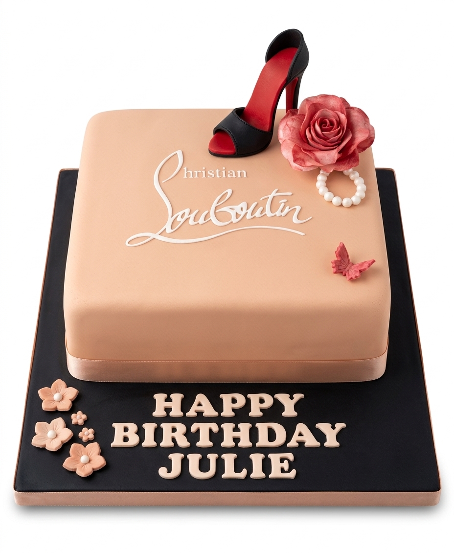 High Heel Louboutin Shoes Designer Birthday Cake for Her