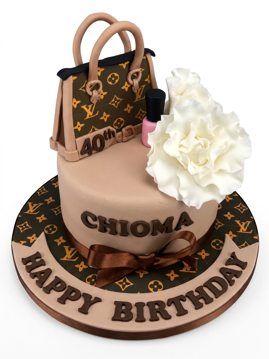 LV Branded Handbag Birthday Cake