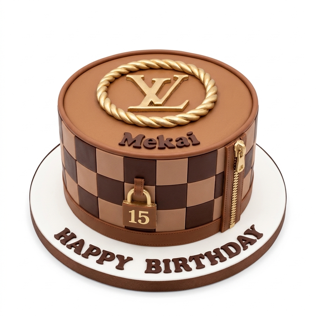 LV Branded Designer Birthday Cake
