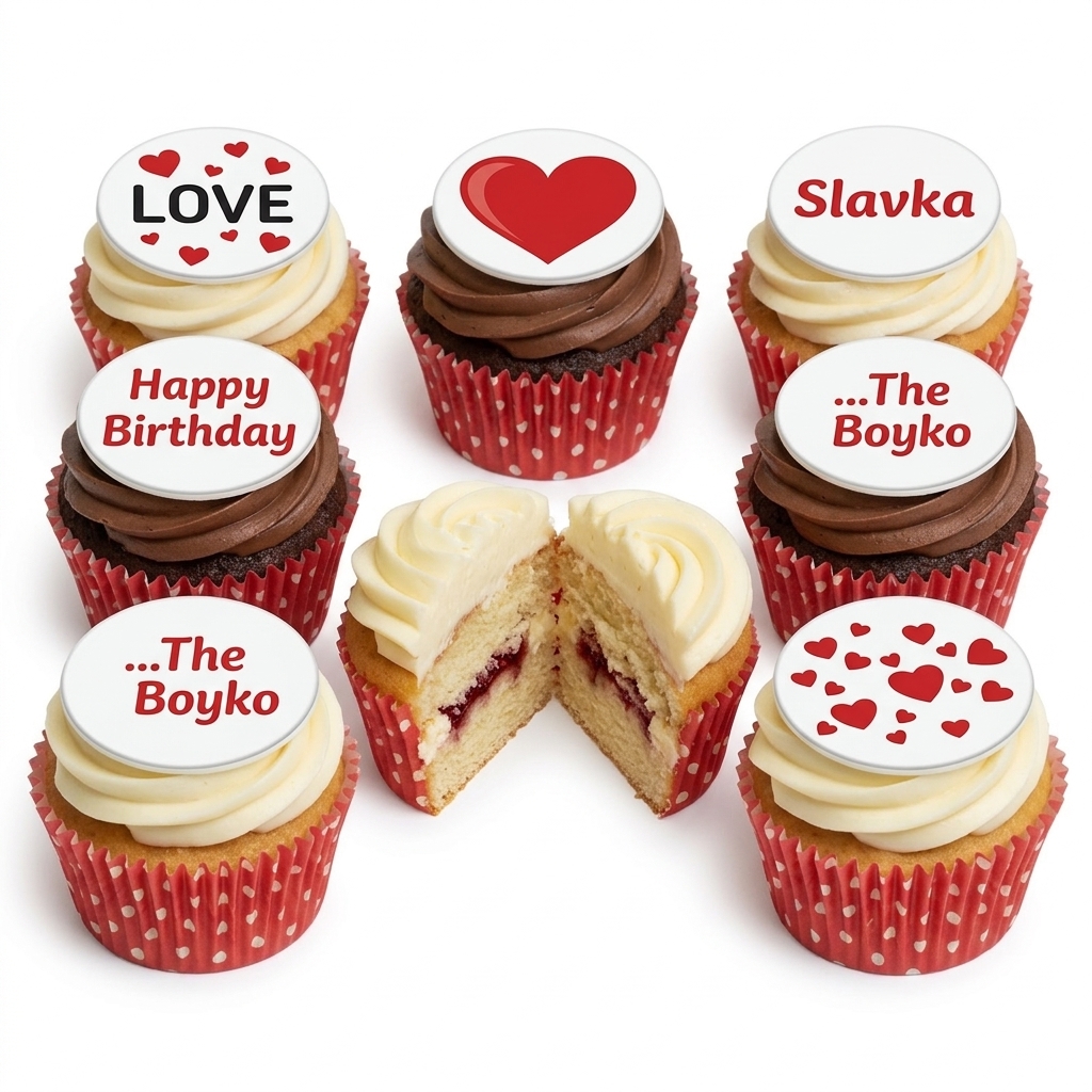 Personalised Birthday & Love Heart Cupcakes
