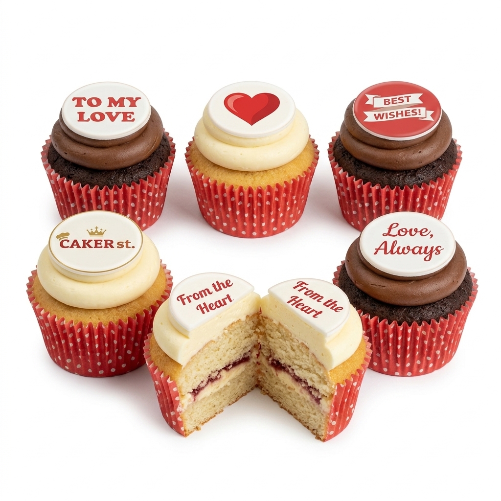 Love Cupcakes with Custom Messages
