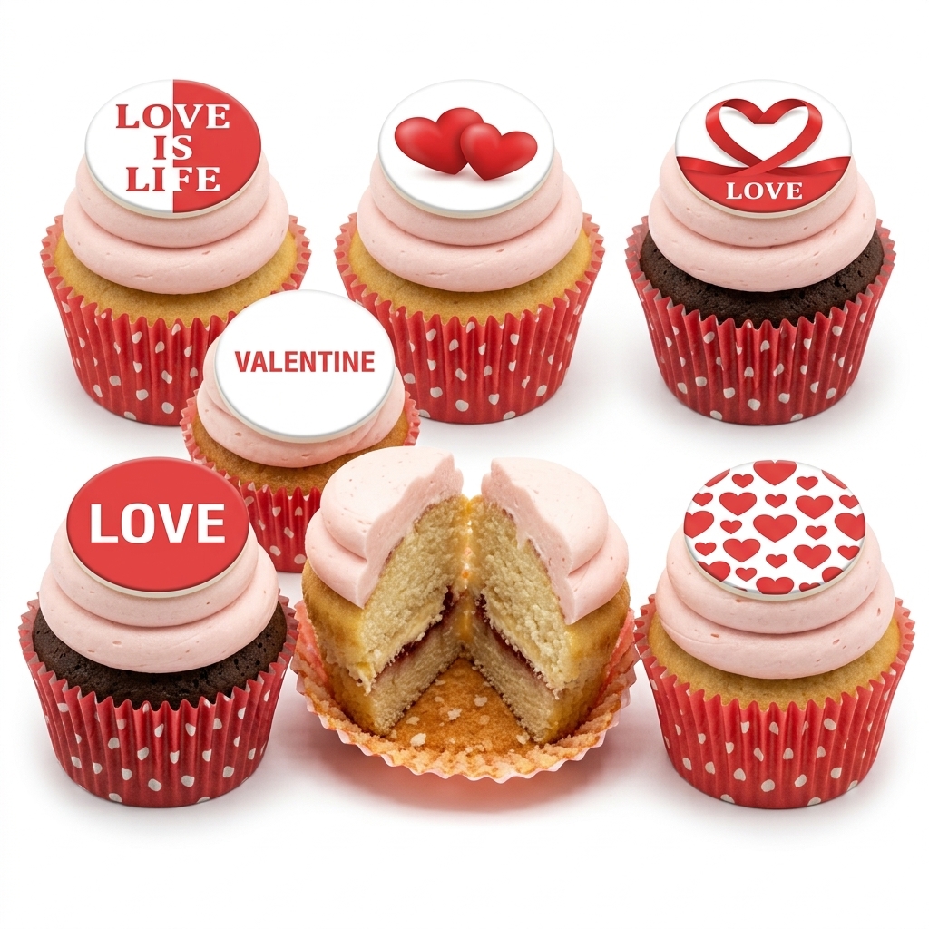 Valentine's Day Love Heart Cupcakes