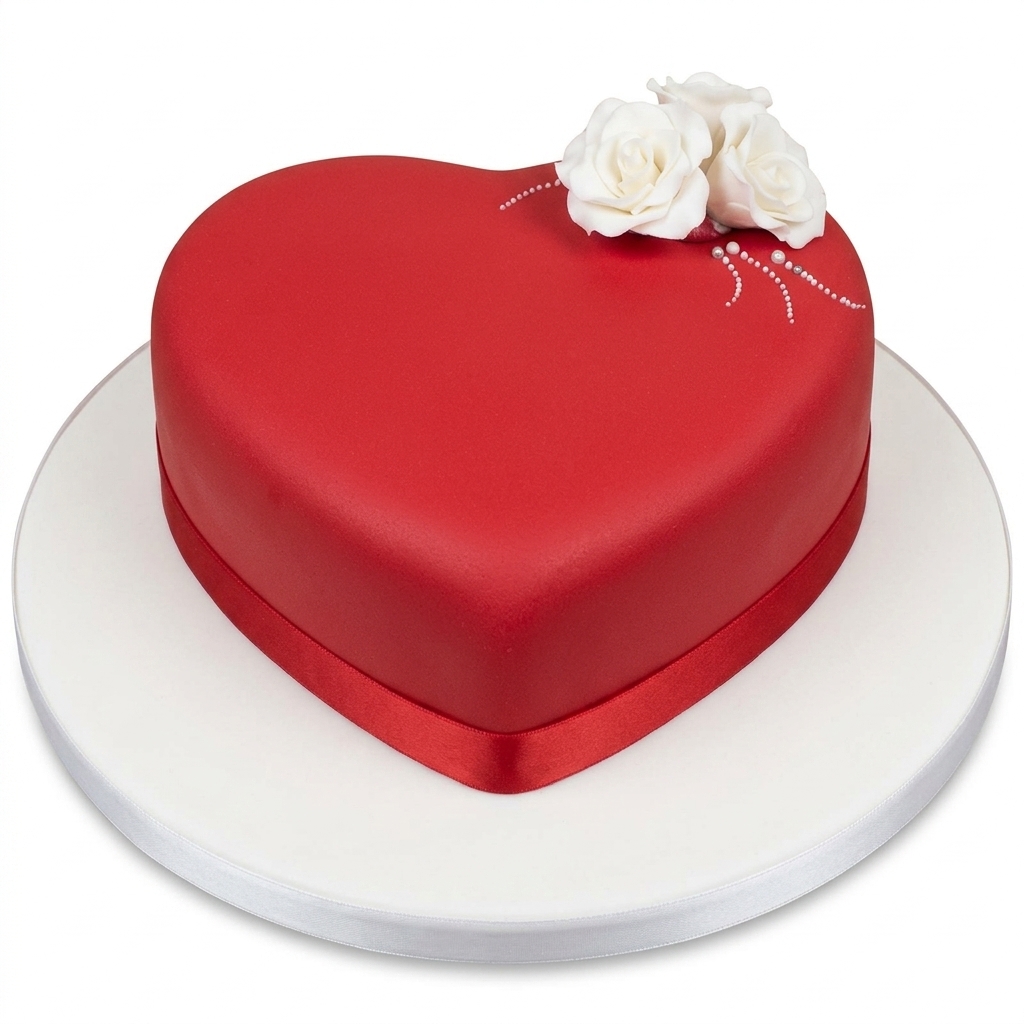 Heart Anniversary Cake with Roses