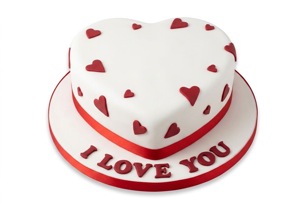 Heart Shaped "I Love You" Cake