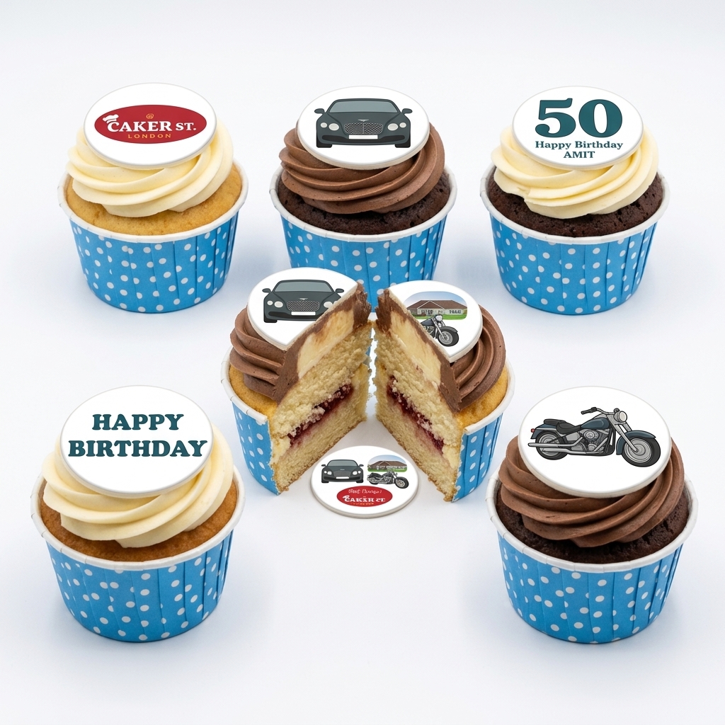 Cars & Bikes Birthday Cupcakes | Custom Age & Name