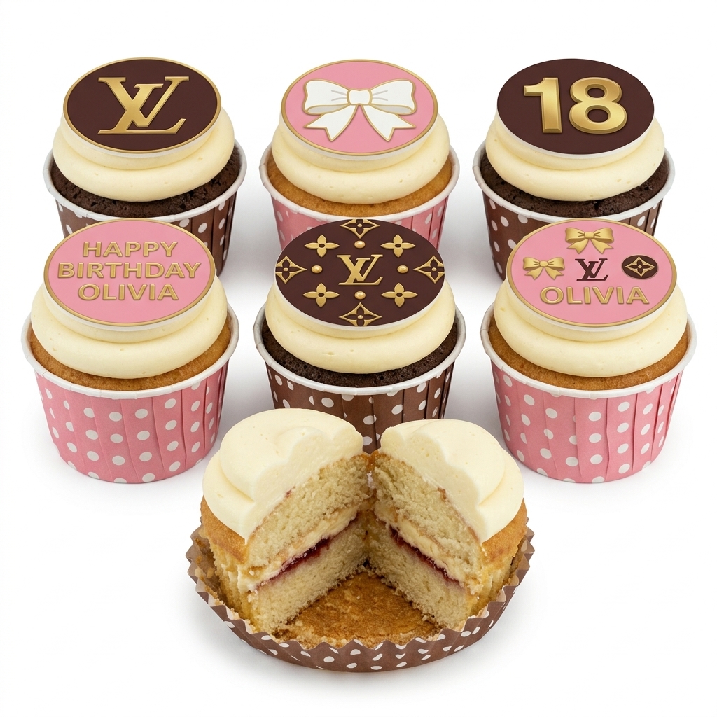 Luxury Designer Style Birthday Cupcakes for Her
