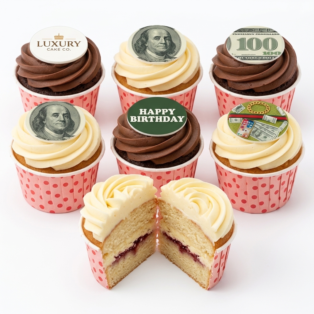 Money Theme Birthday Cupcakes