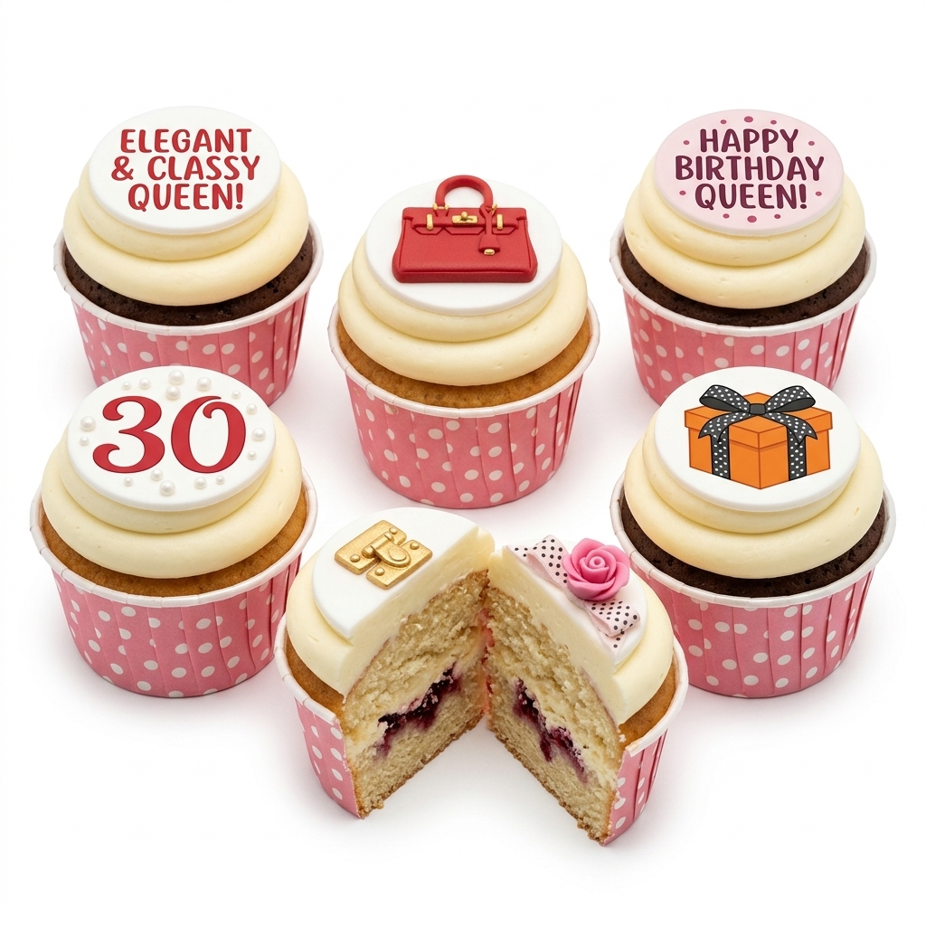 Elegant Ladies Birthday Cupcakes
