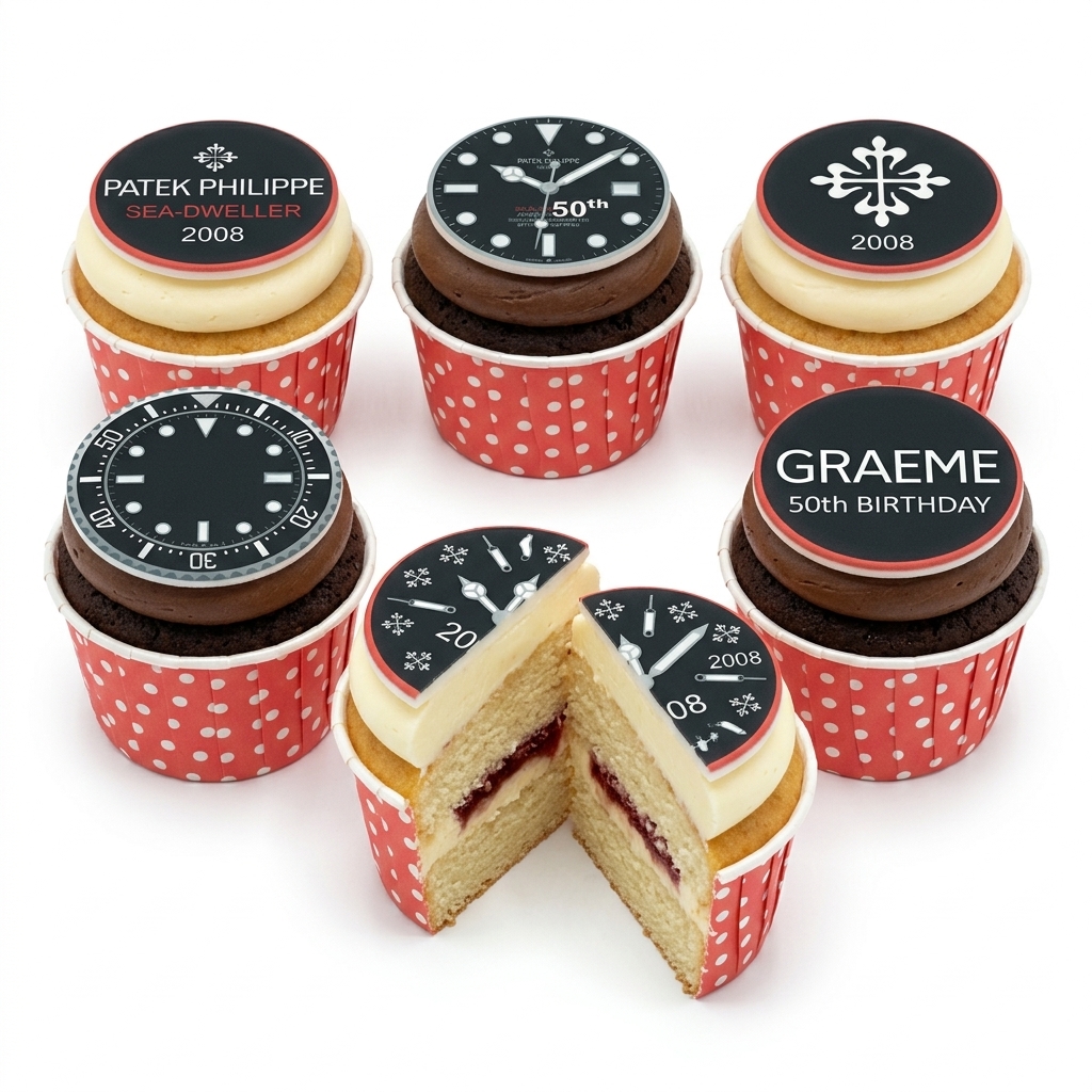 Luxury Watch Theme Birthday Cupcakes for Him