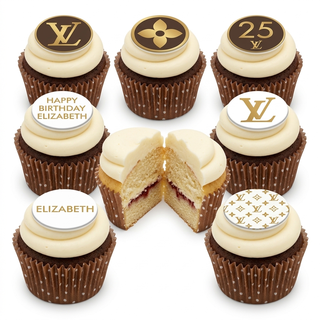 Designer Inspired Birthday Cupcakes for Her with Custom Age