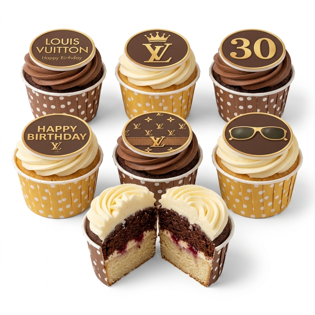 Louis Vuitton Inspired Birthday Cupcakes