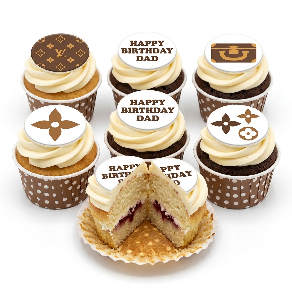 LV Branded Birthday Cupcakes for Him
