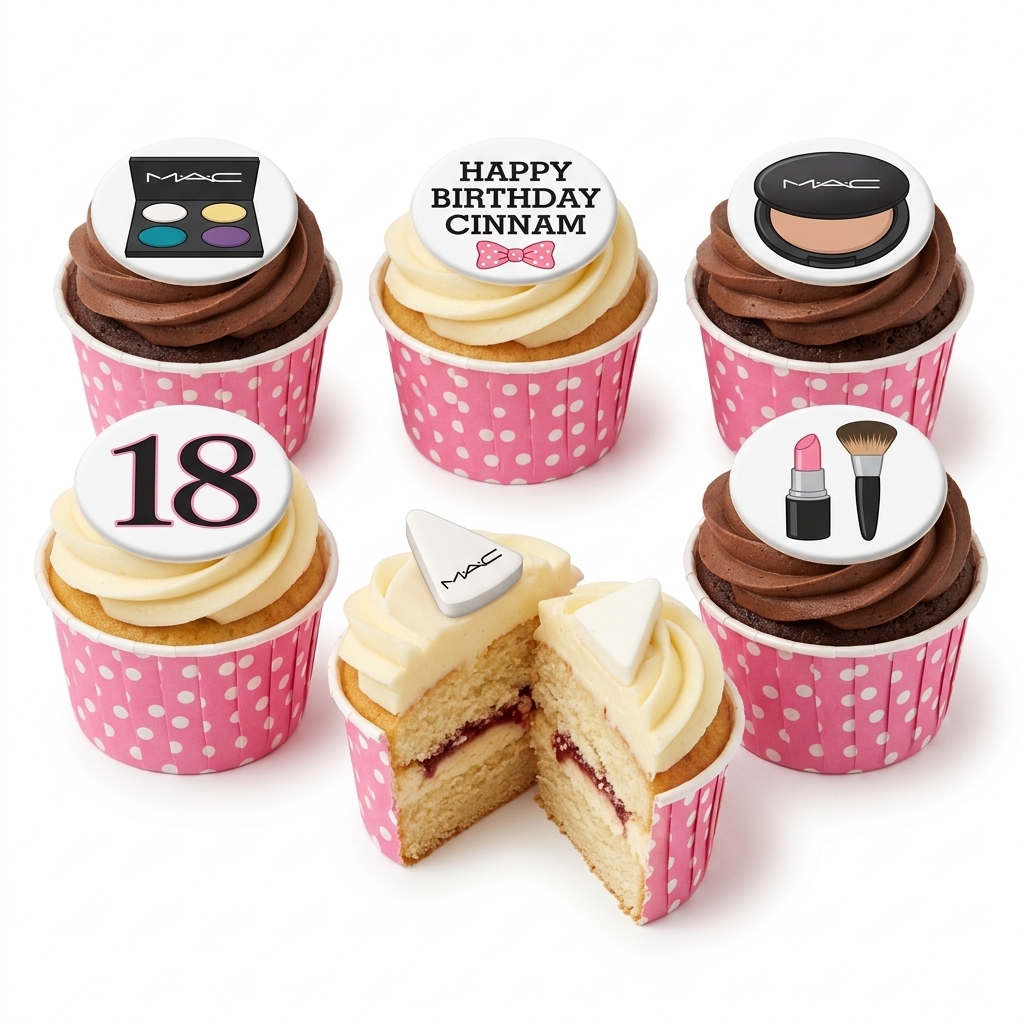 MAC Makeup Birthday Cupcakes with Custom Age
