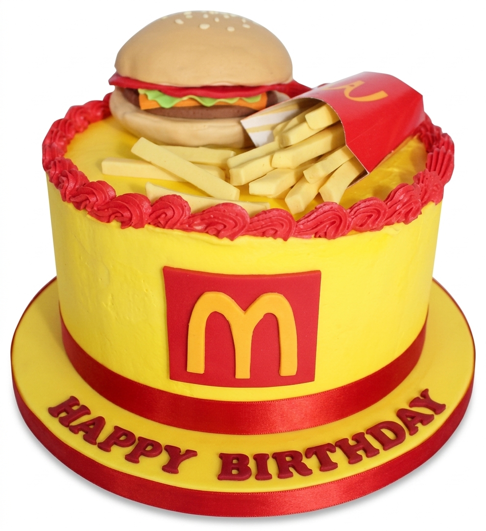 McDonald's Fast Food Theme Birthday Cake