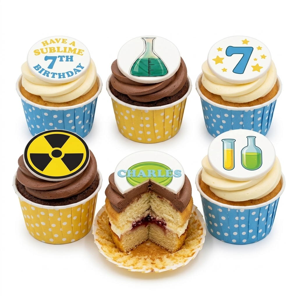 Science Theme Birthday Cupcakes for Kids