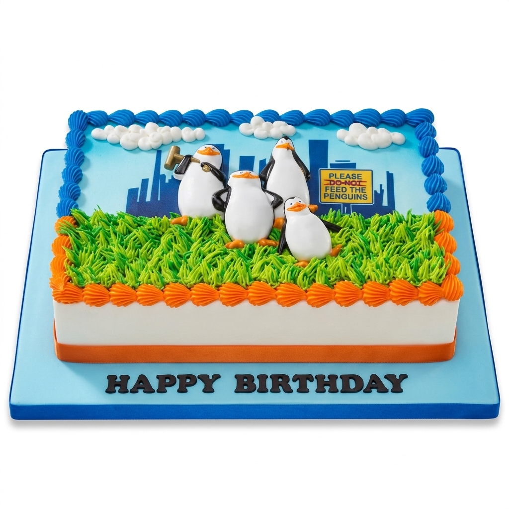 Penguin Adventure Kids Birthday Cake