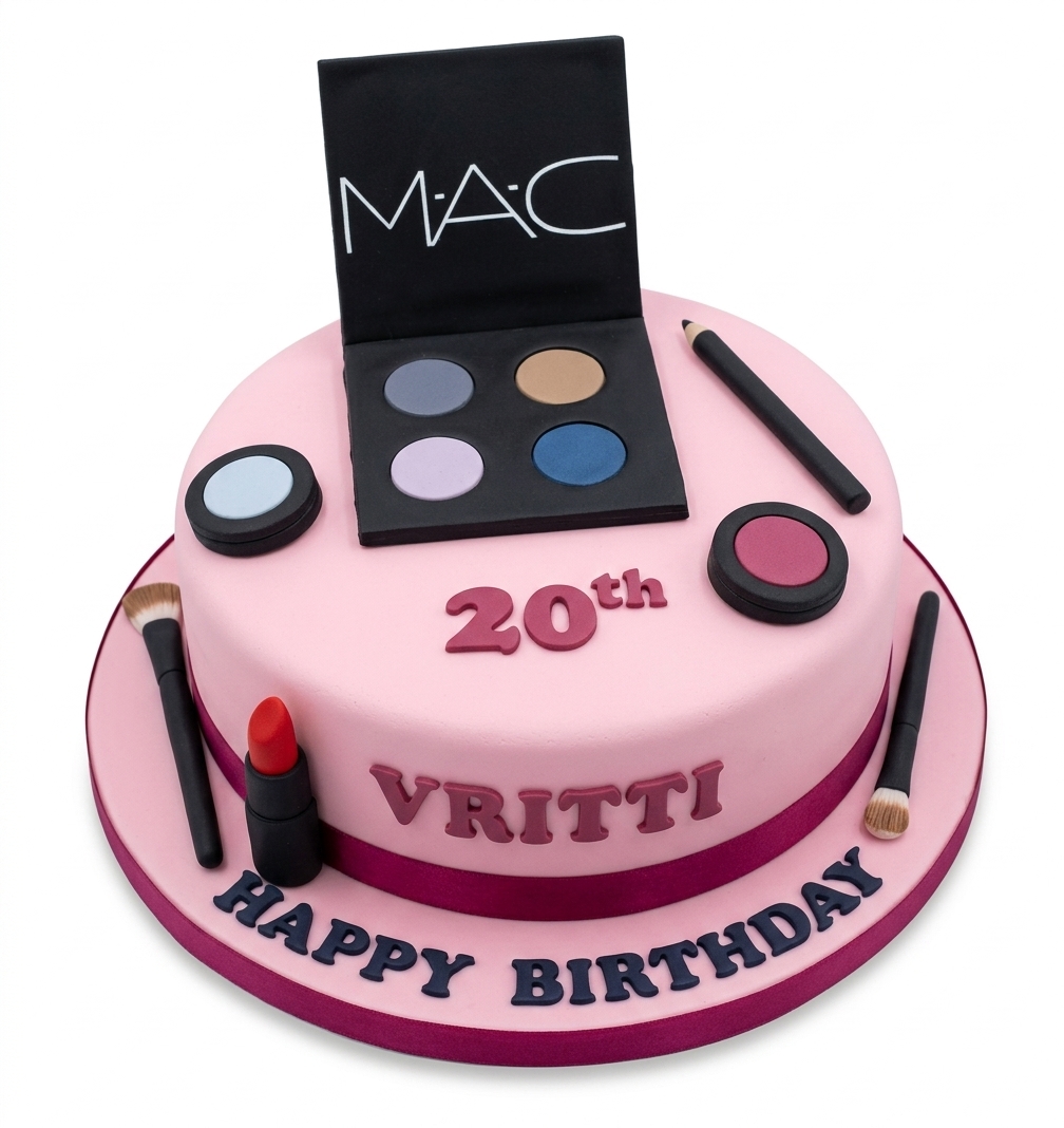 Fashion Makeup Birthday Cake for Her