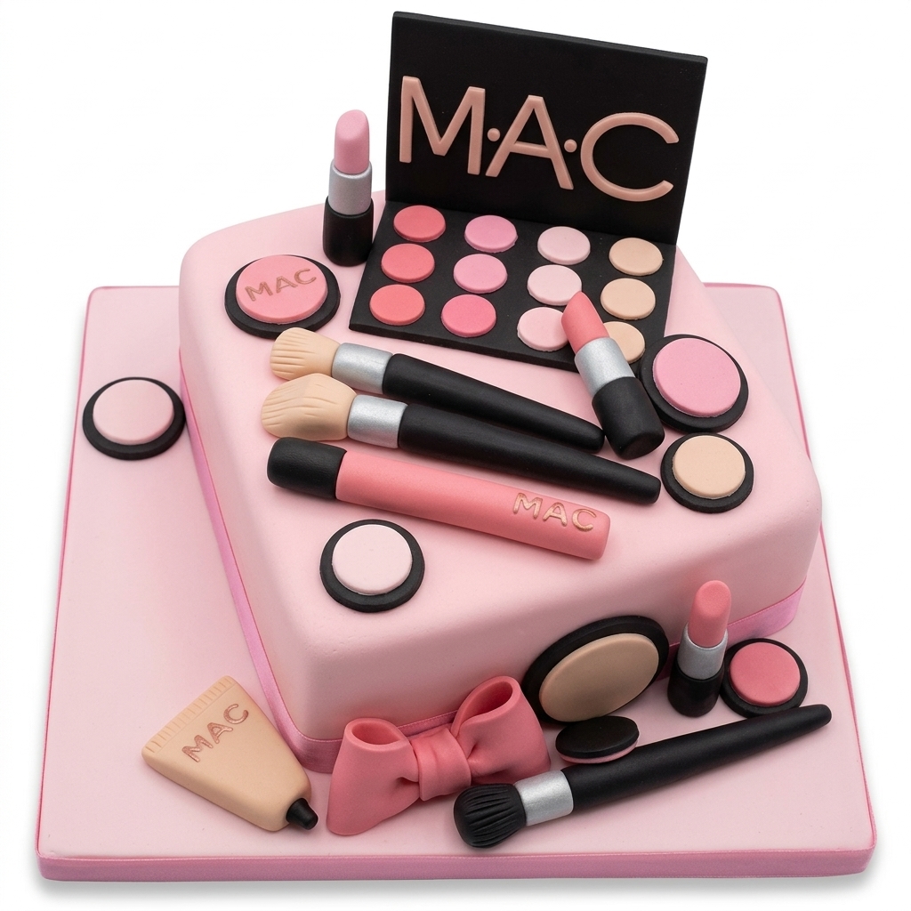 MAC Makeup Theme Birthday Cake