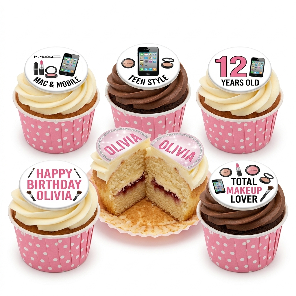 Teenage Makeup & Mobile Birthday Cupcakes