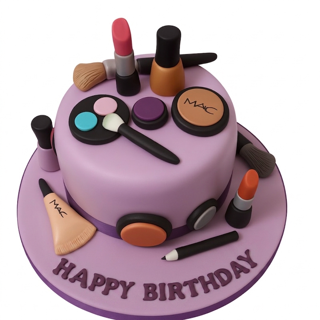 Makeup Theme Birthday Cake for Her