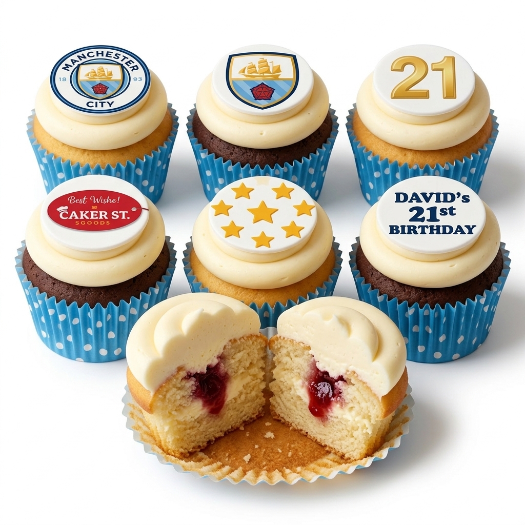 Manchester City Football Birthday Cupcakes