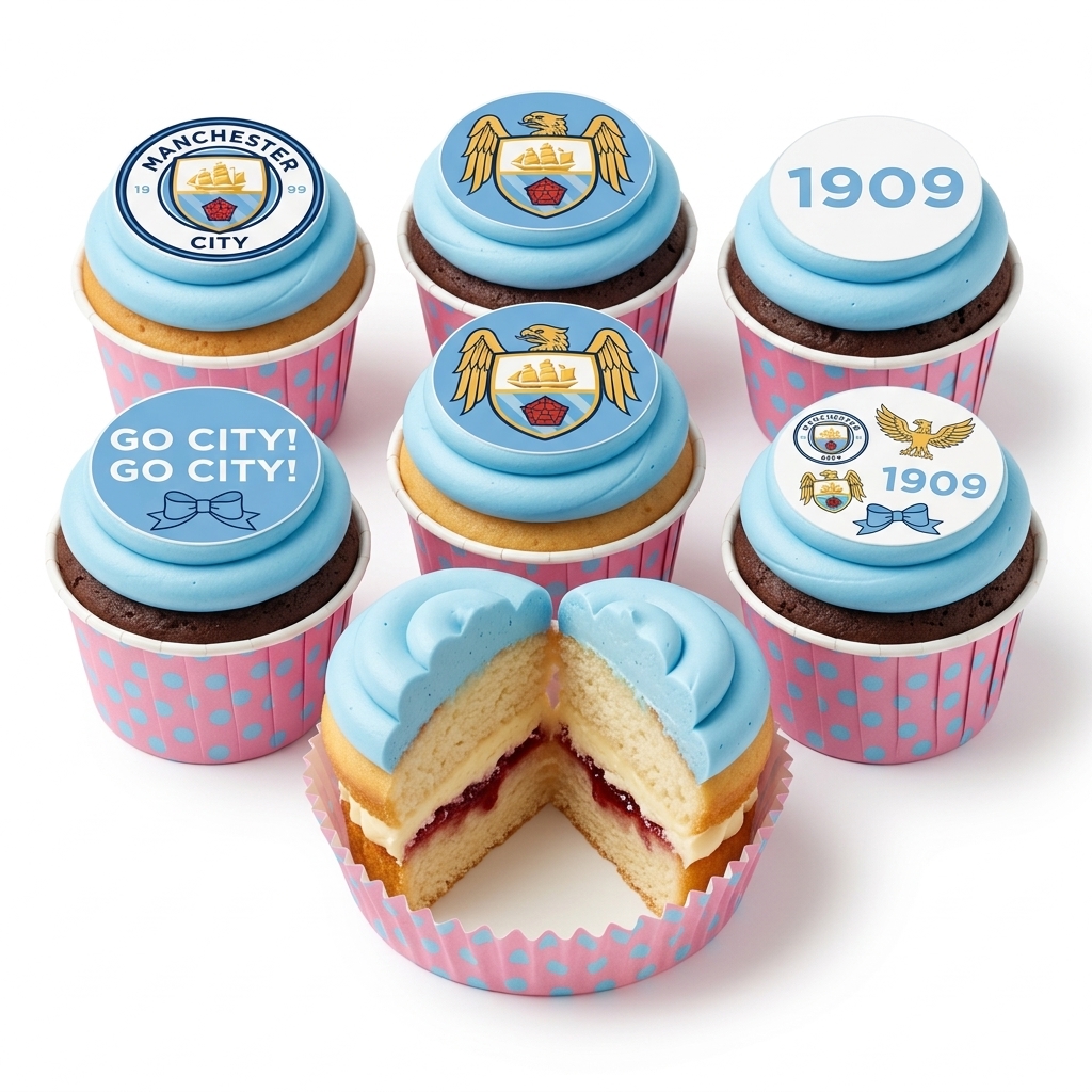 Manchester City Football Cupcakes