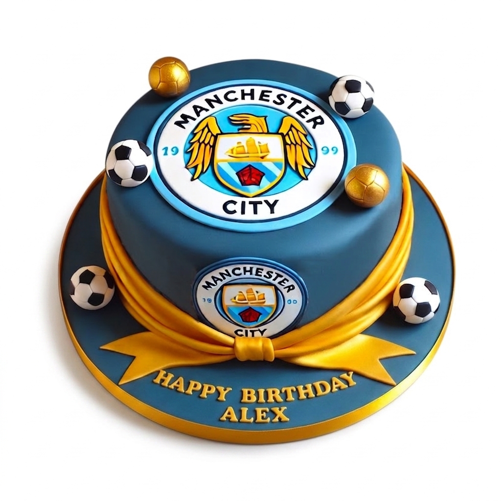 Manchester City Football Birthday Cake