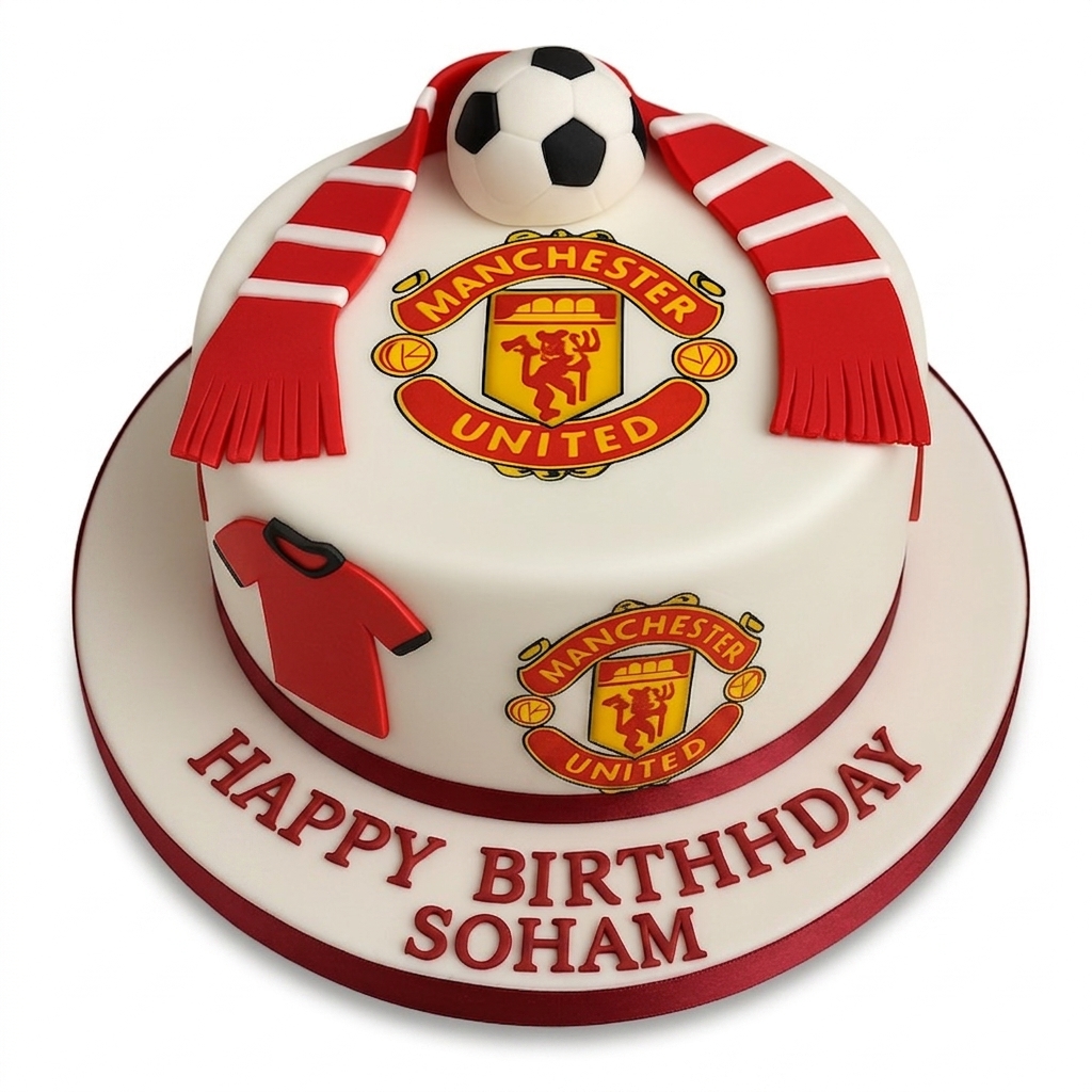 Manchester United Football Birthday Cake