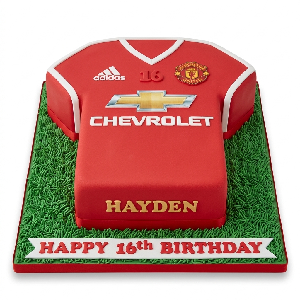 Manchester United Football Shirt Birthday Cake