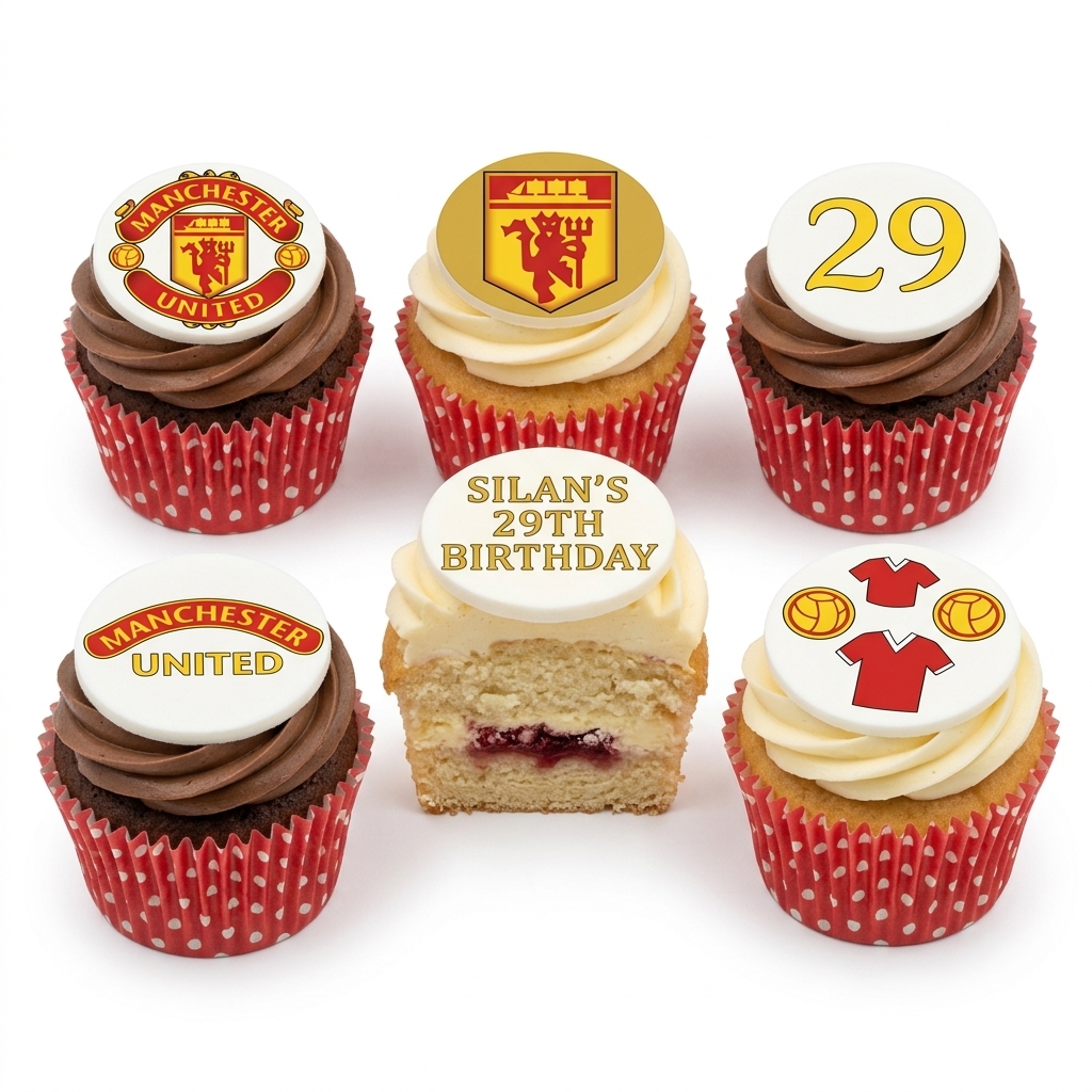 Manchester United Football Birthday Cupcakes