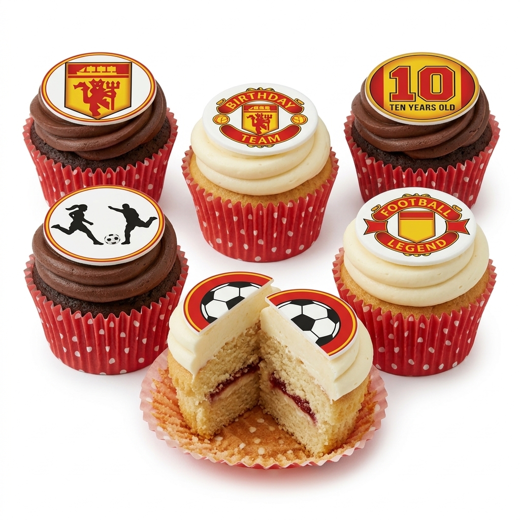 Manchester United Football Birthday Cupcakes