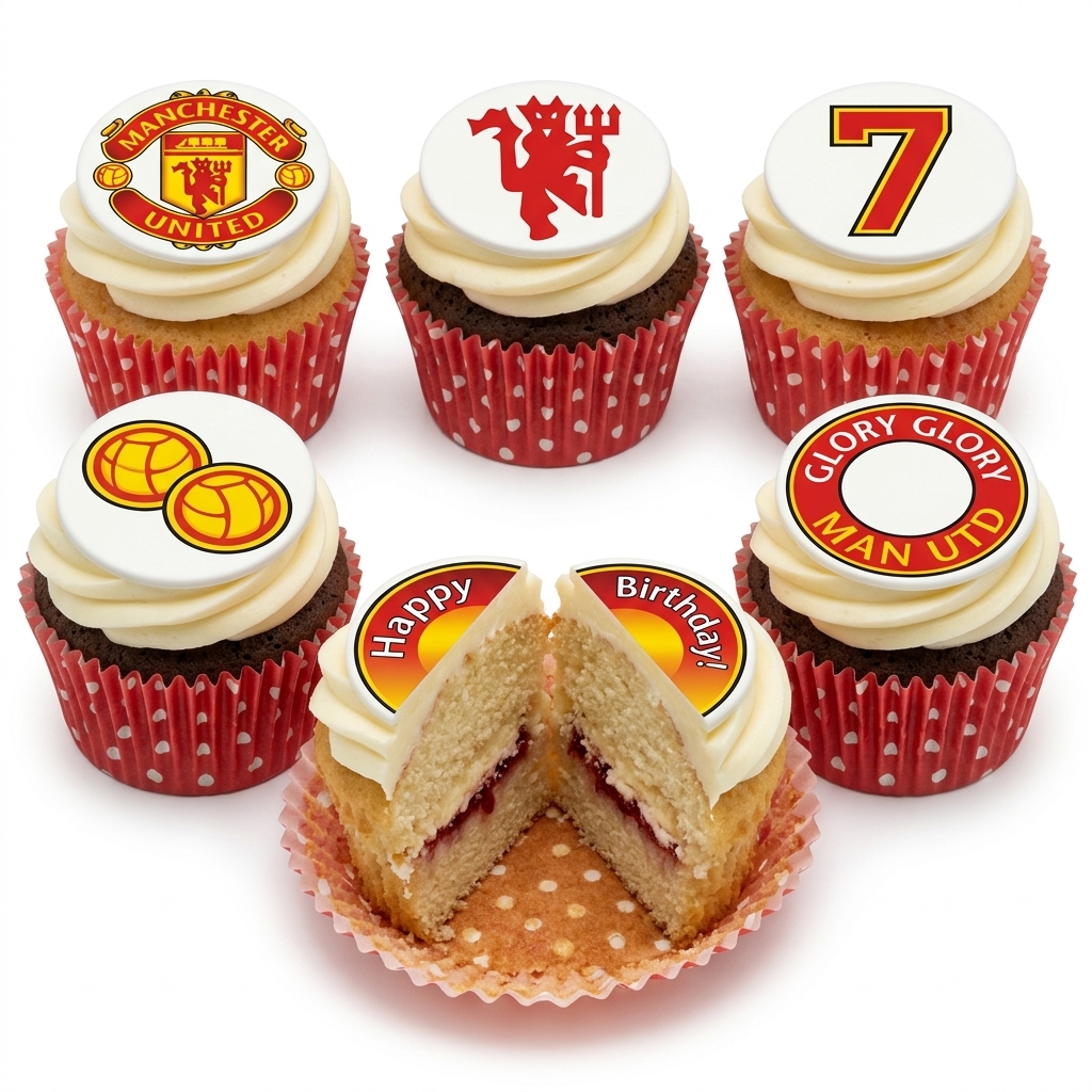 Manchester United Football Birthday Cupcakes