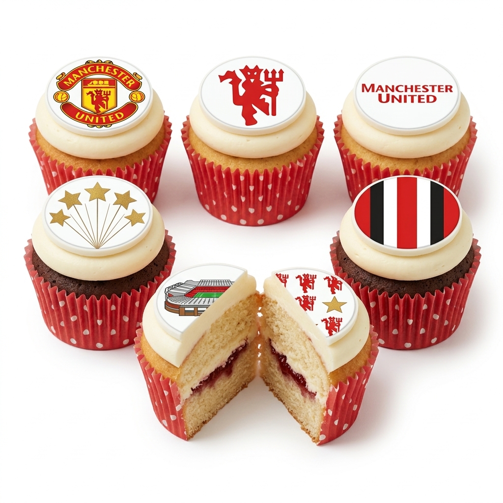 Manchester United Football Birthday Cupcakes