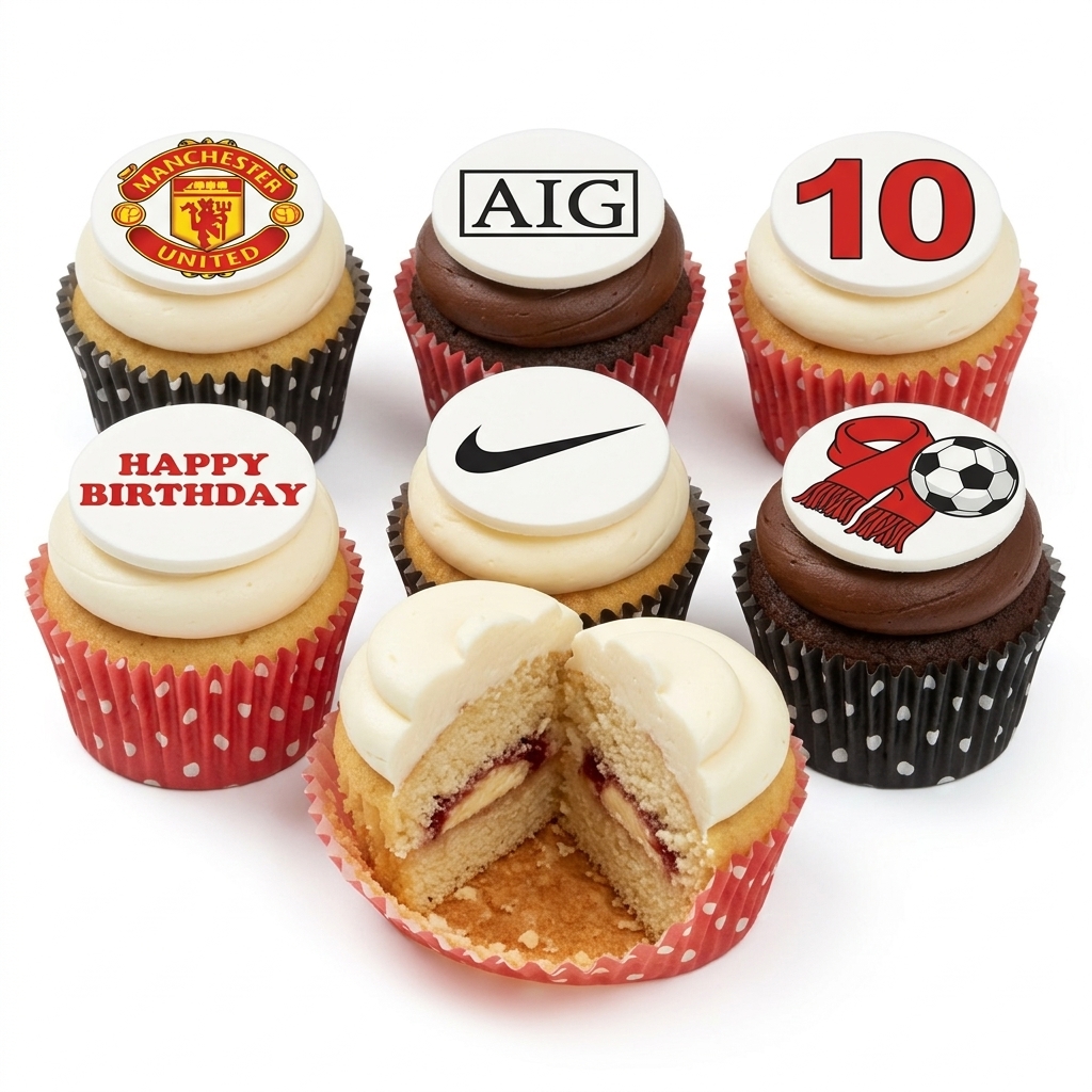 Manchester United Football Birthday Cupcakes