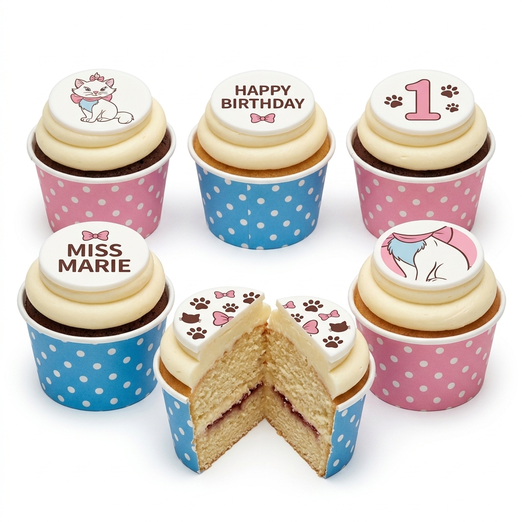 Disney Marie Cat Birthday Cupcakes